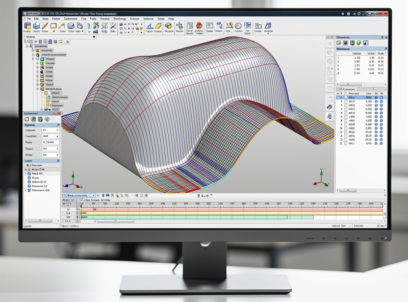 Parallel finishing toolpath on curved 3D surface in CAM software with fine line spacing