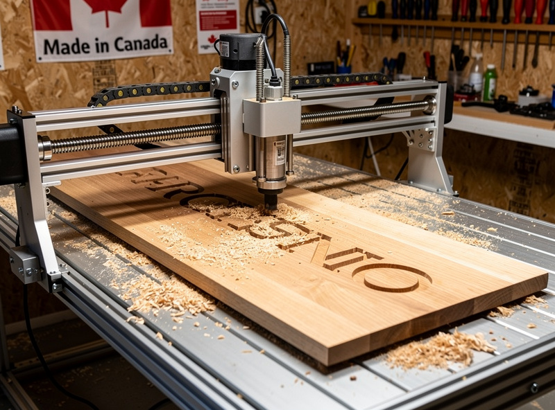 Sienci LongMill MK2 cutting hardwood sign
