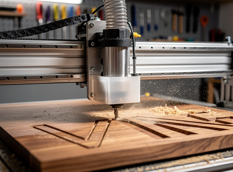 Shapeoko 5 Pro CNC carving hardwood sign
