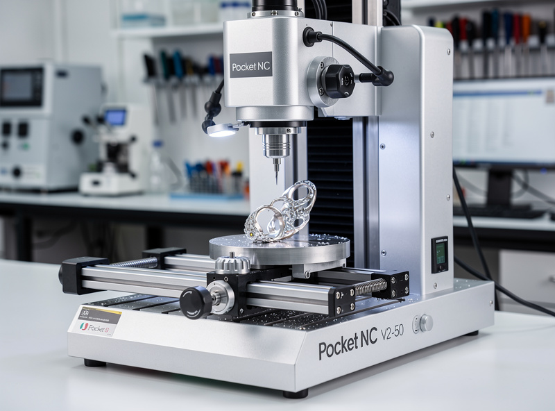 Pocket NC V2-50 5-axis mill on jewelry part