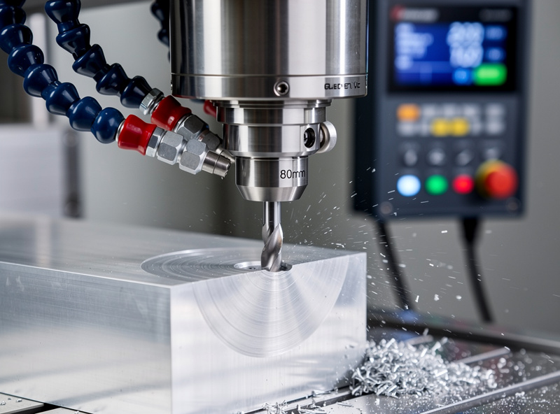 Water-cooled spindle for aluminum machining
