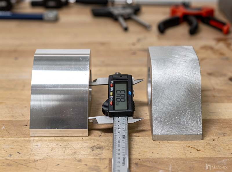 Comparison of aluminum parts from both machines