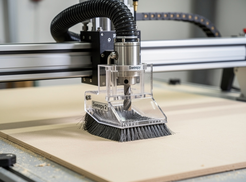 Sweepy 2 dust shoe attached to Shapeoko