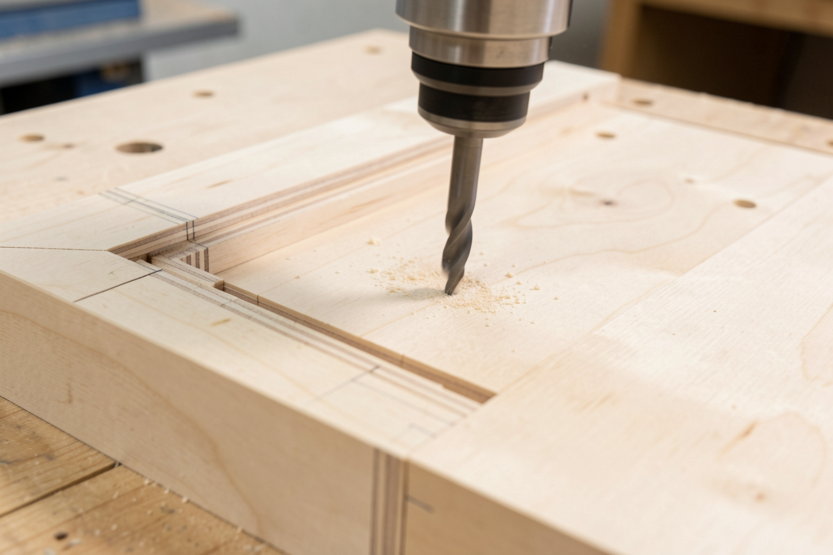 Small end mill rest machining the corners of a cleared CNC pocket