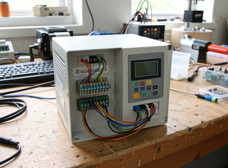 VFD wiring panel and control box for a CNC spindle