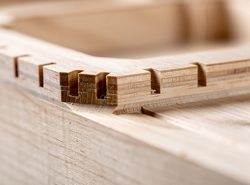 A CNC-profiled wood part held in its surrounding stock by several small tabs before being cut free